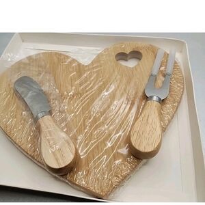 Thank you for celebrating with us Heart Shape Wooden Cutting Board & Accessories